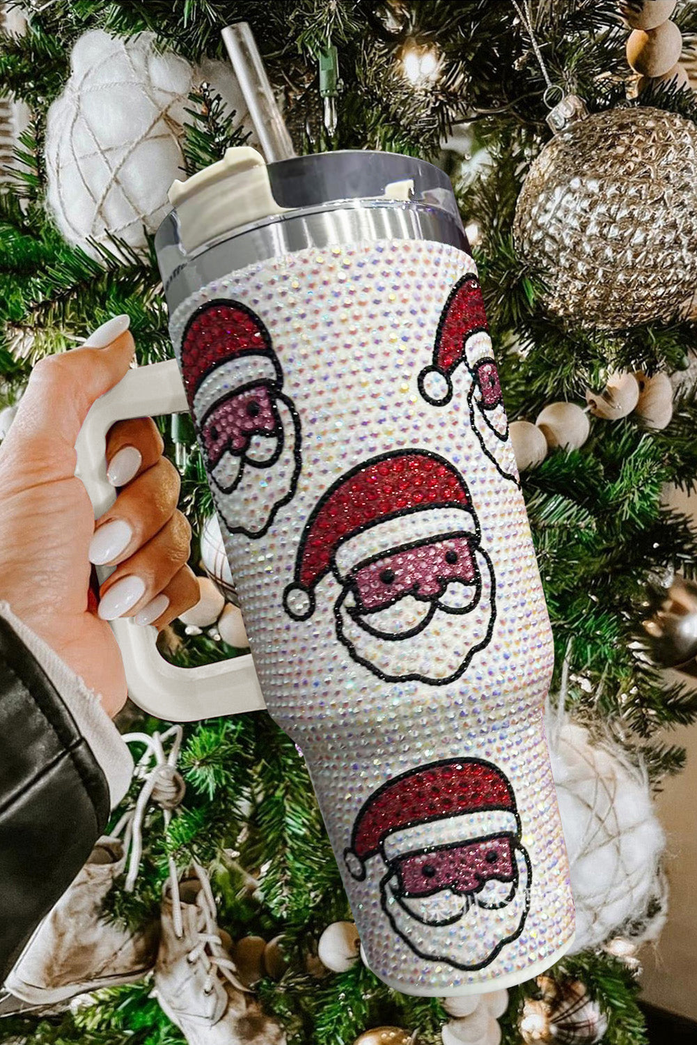 Santa Claus Rhinestone Tumbler