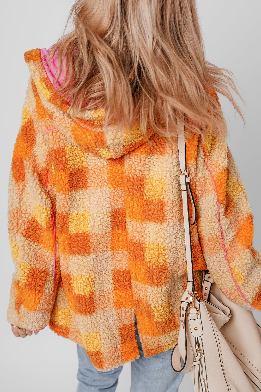 Candied Clementine Checkered Sherpa